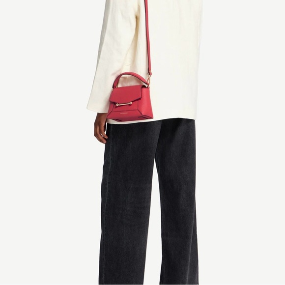 Strathberry Mosaic Nano in Raspberry with Burgundy Stitch (new in a box) - Picture 13 of 15